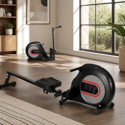 Rowing Machine Elastic Rope Resistance Home Cardio Fitness Rower Black 150kg