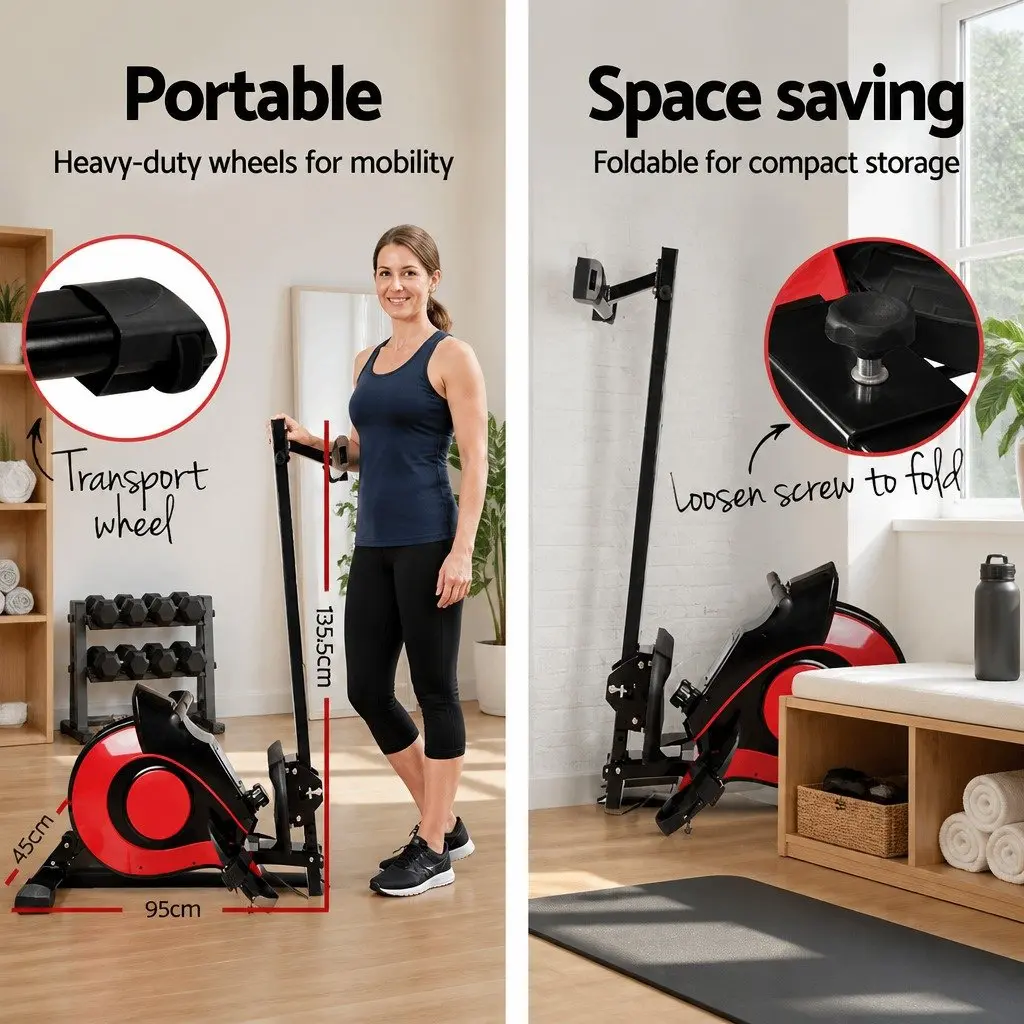 Magnetic Resistance Rowing Machine Home Cardio Exercise Gym Fitness Equipment