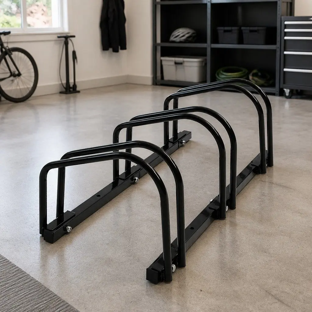 3-Bike Floor Parking Rack