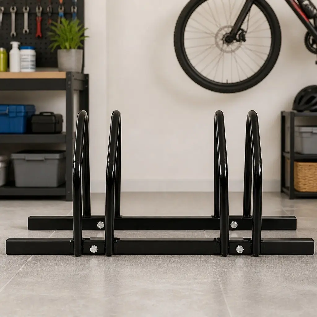 Bike Floor Parking Rack Stand for Upright Storage 3 Bikes