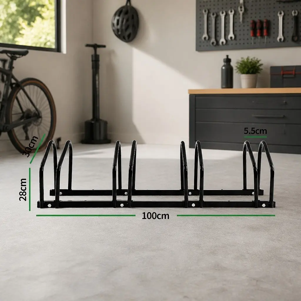 4-Bike Floor Parking Rack