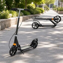 Adult Commuter Foldable Scooter Anti-Slip Deck Adjustable Height One-Click Fold