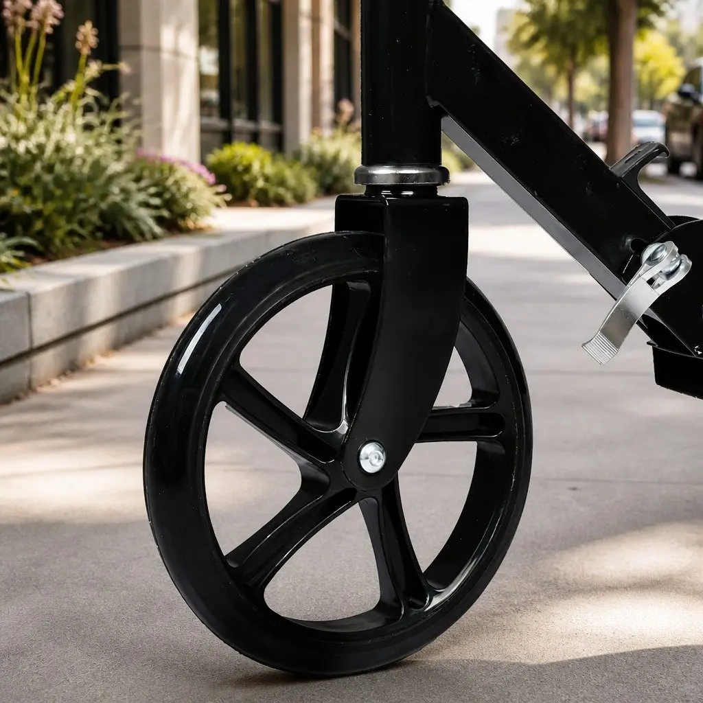 Folding Push Scooter Dual Large Wheels Adjustable Height Kids Teens Adults