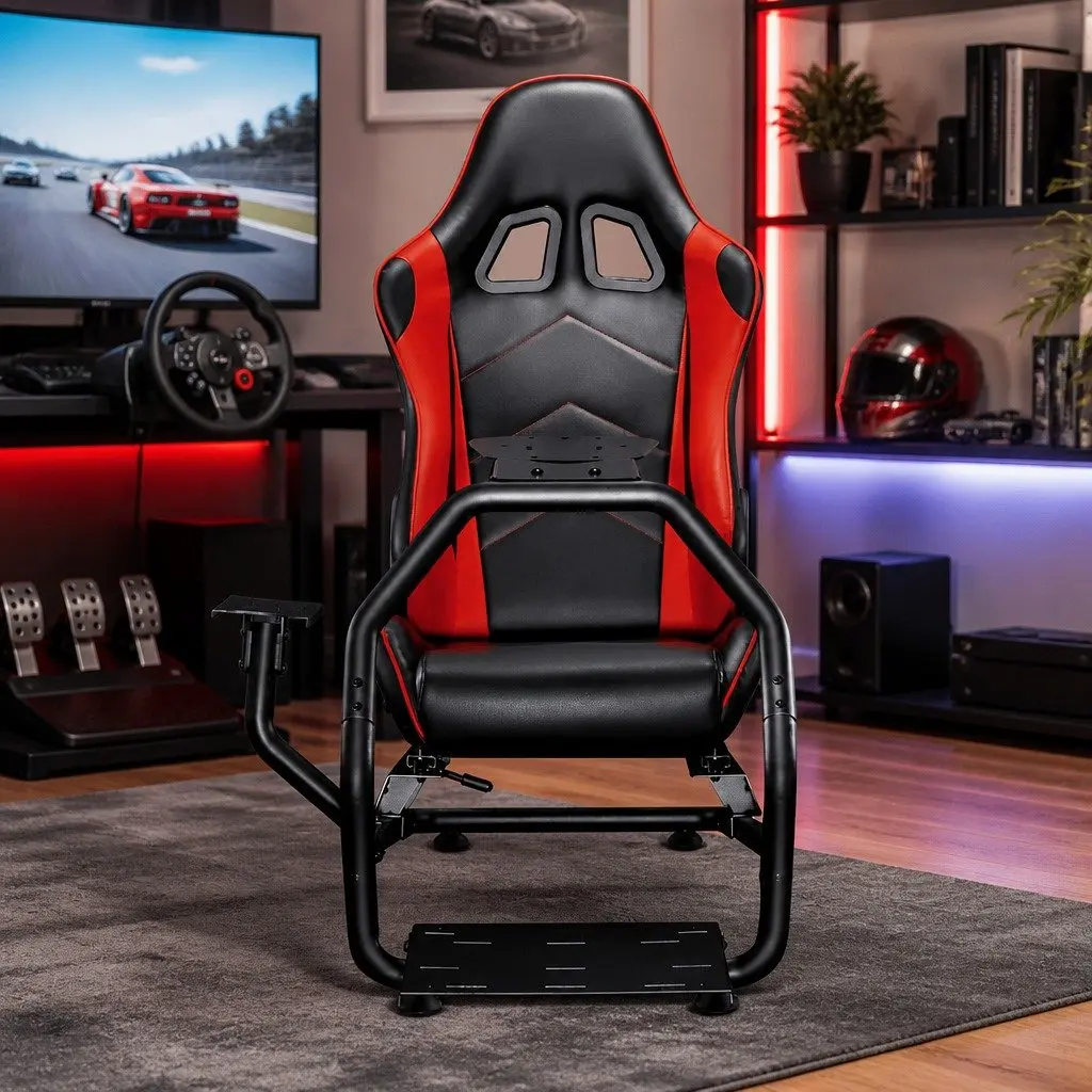Racing Simulator Cockpit Gaming Chair Adjustable for Gaming 130 x 48.5 x 110 cm