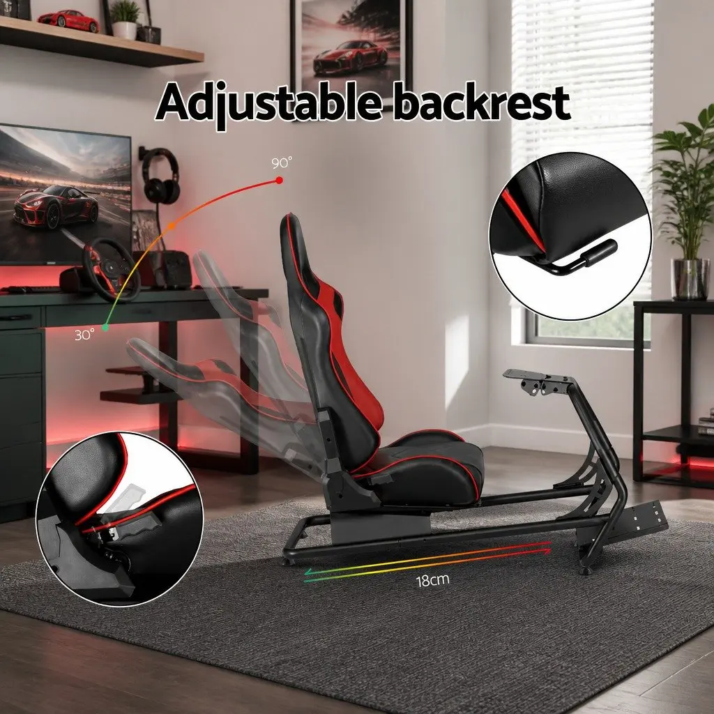 Racing Simulator Cockpit Gaming Chair Adjustable for Gaming 130 x 48.5 x 110 cm