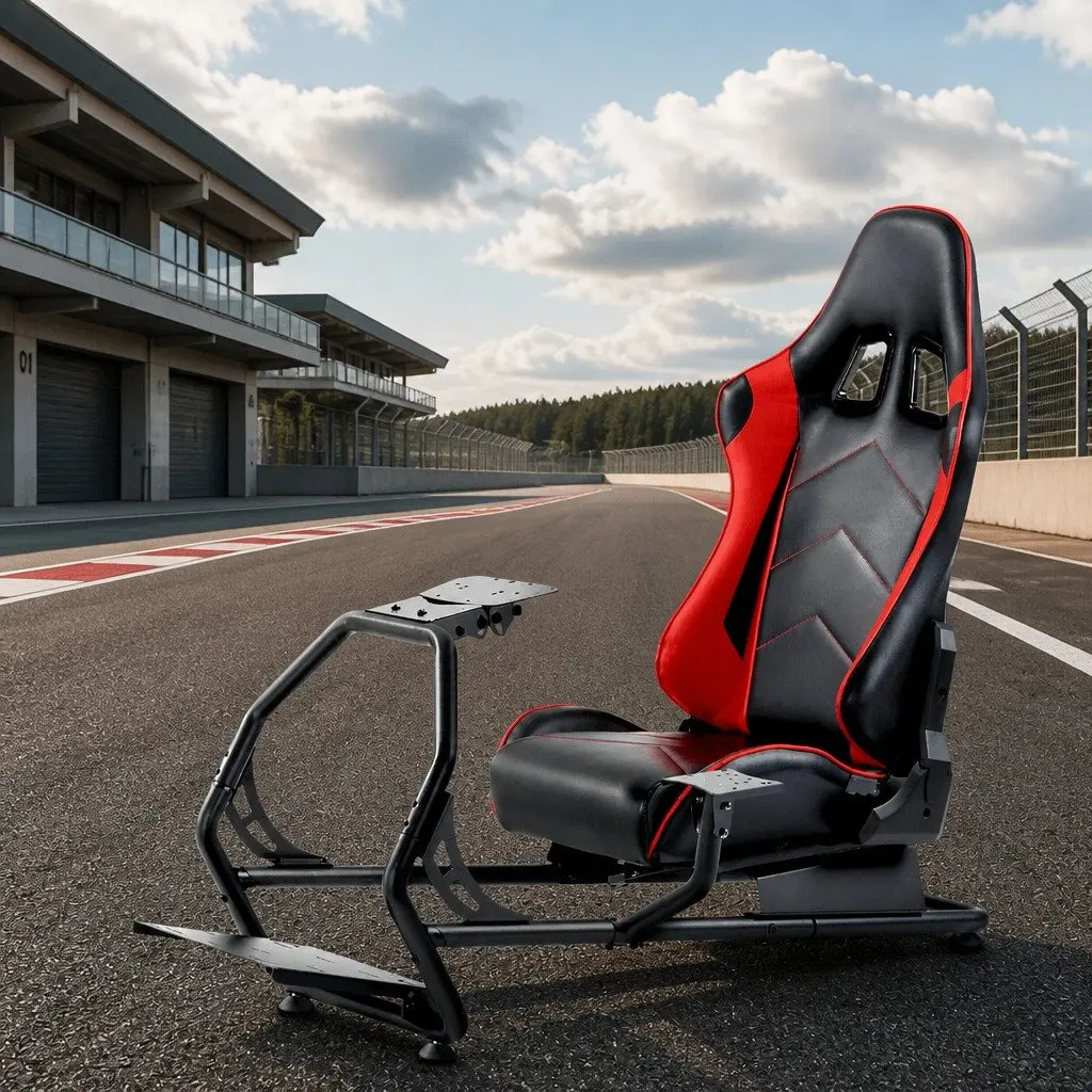 Racing Simulator Cockpit Gaming Chair Adjustable for Gaming 130 x 48.5 x 110 cm