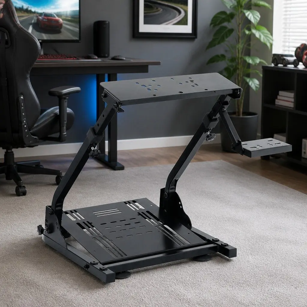 Adjustable Racing Simulator Stand with Carbon Steel Frame