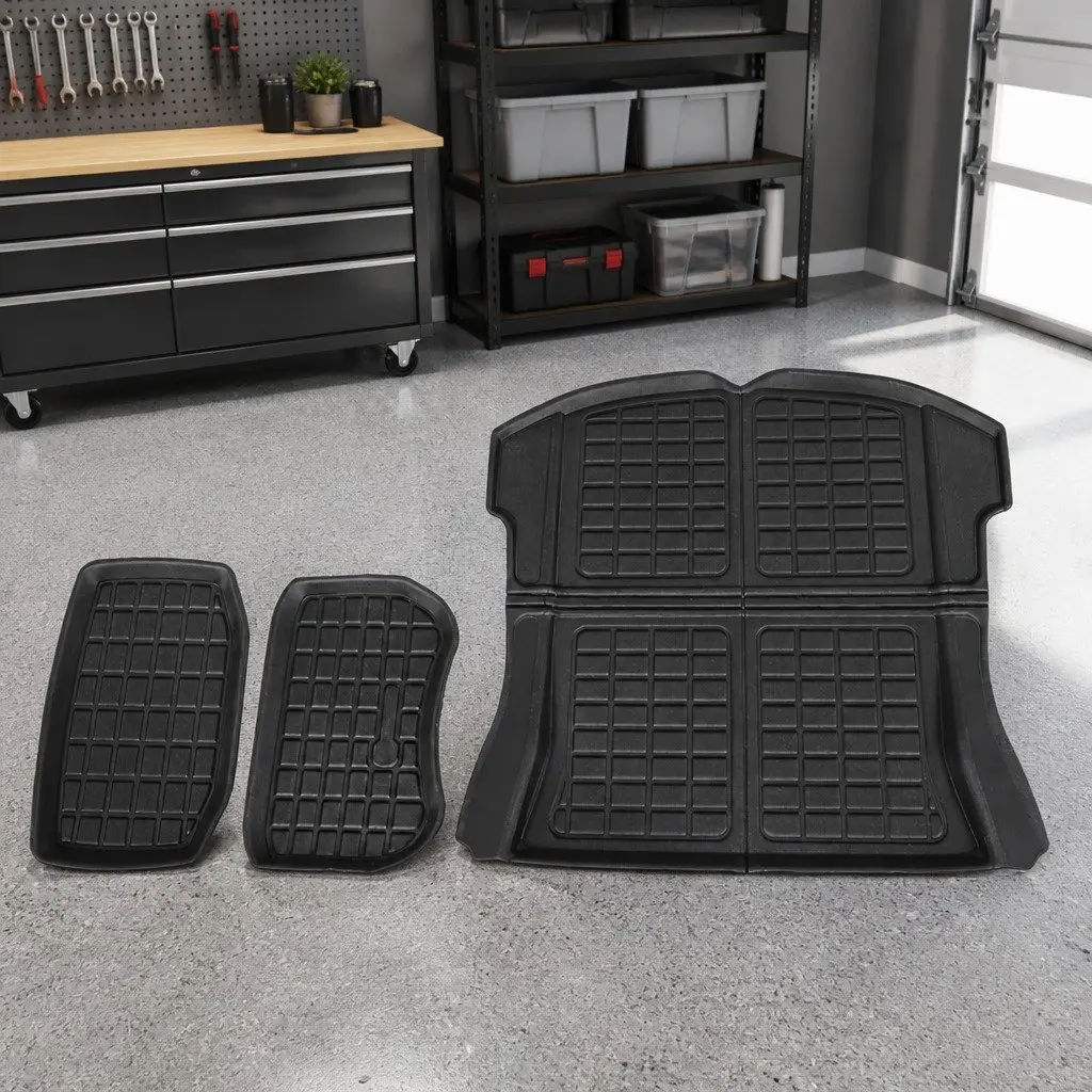 Cargo Trunk Floor Mats Set 3pcs for Tesla Model 3 2021-2024 Rear Front Toolbox