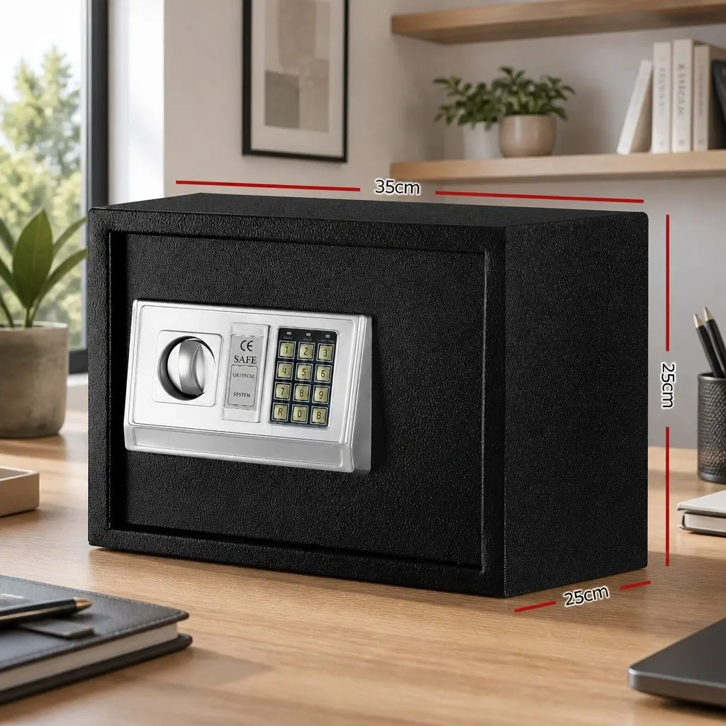 Digital Safe Box Home Office 16L Steel Black