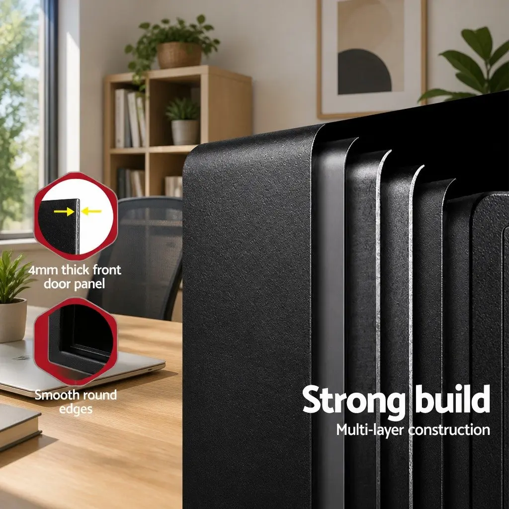 Digital Safe Box Home Office Security 20L Black Steel