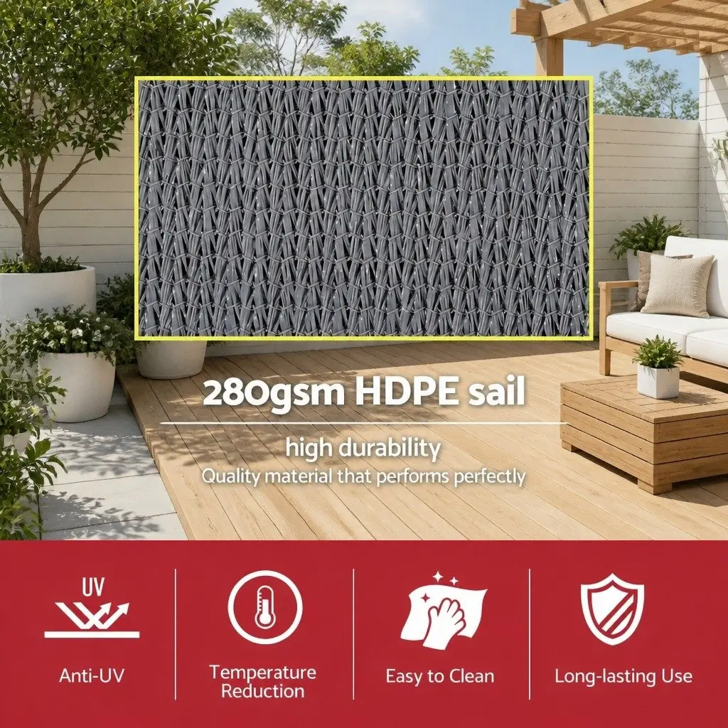 Rectangle Shade Sail Cloth Outdoor Canopy 2M x 5M UV Block Garden Patio Pool Cover