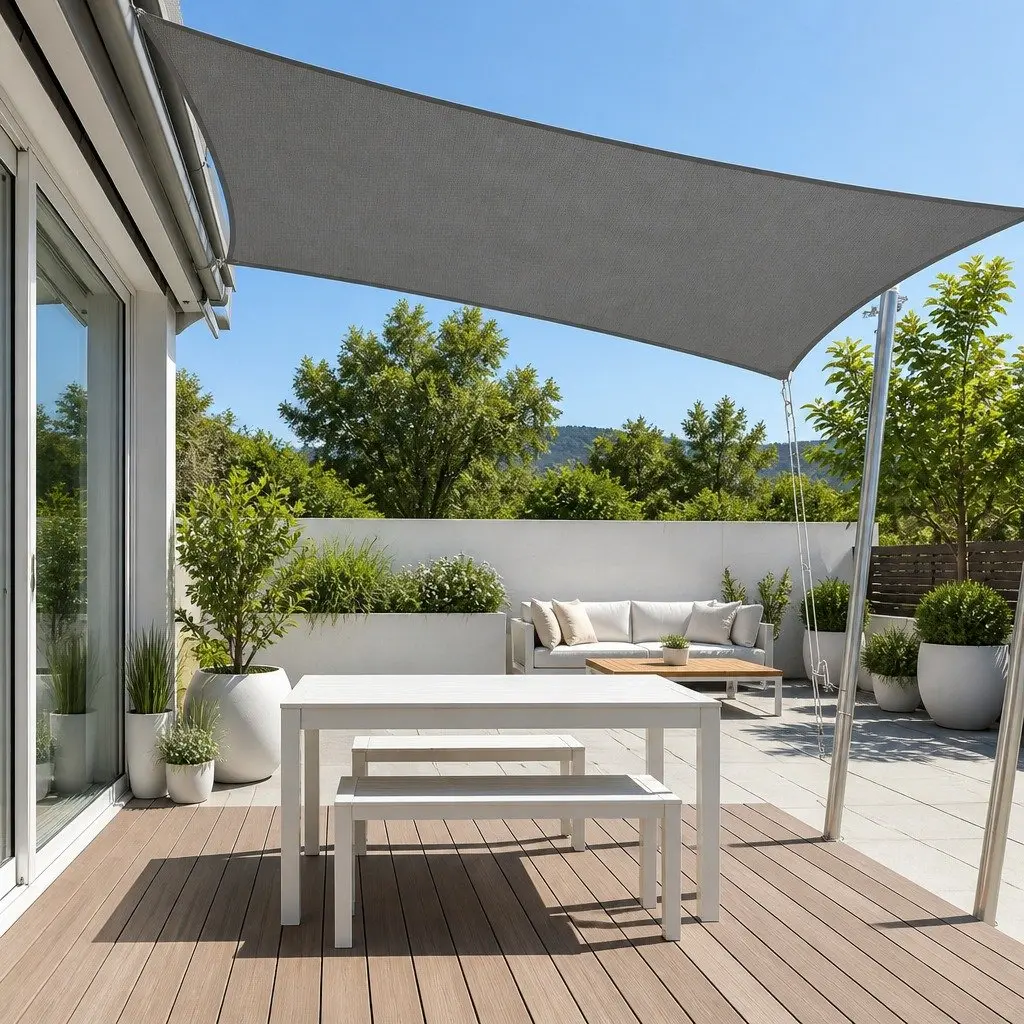 Rectangle Shade Sail Cloth Outdoor Canopy 2M x 5M UV Block Garden Patio Pool Cover