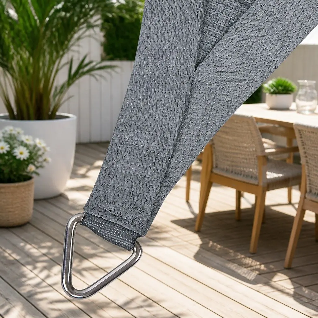Square Shade Sail 3x3m Grey UV Protection Outdoor Patio Pool Deck Sunshade Cloth