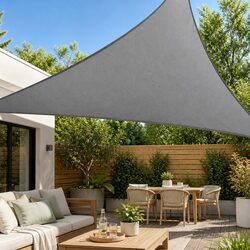 Triangle Shade Sail Canopy Dimensions 5x5x7.1m Grey