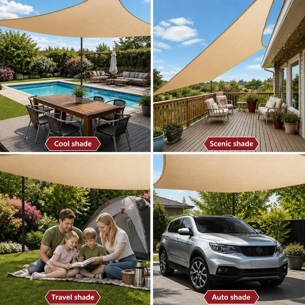 Rectangle Shade Sail Outdoor 3x6m Sand UV Protection