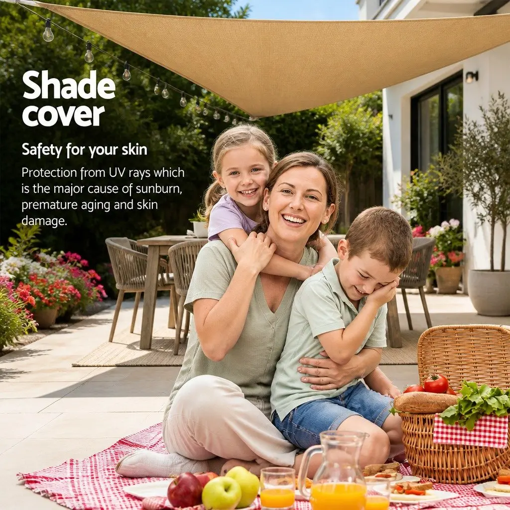 Rectangle Shade Sail Outdoor 3x6m Sand UV Protection
