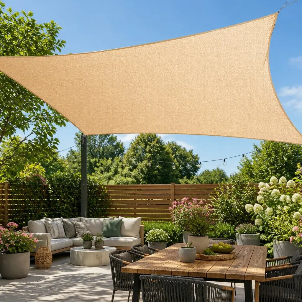 Rectangle Shade Sail Outdoor 3x6m Sand UV Protection