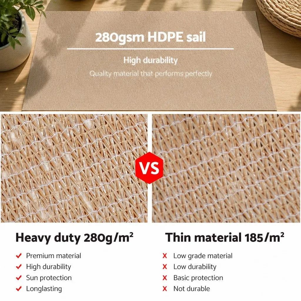 Shade Sail 3x4m Rectangle Sand