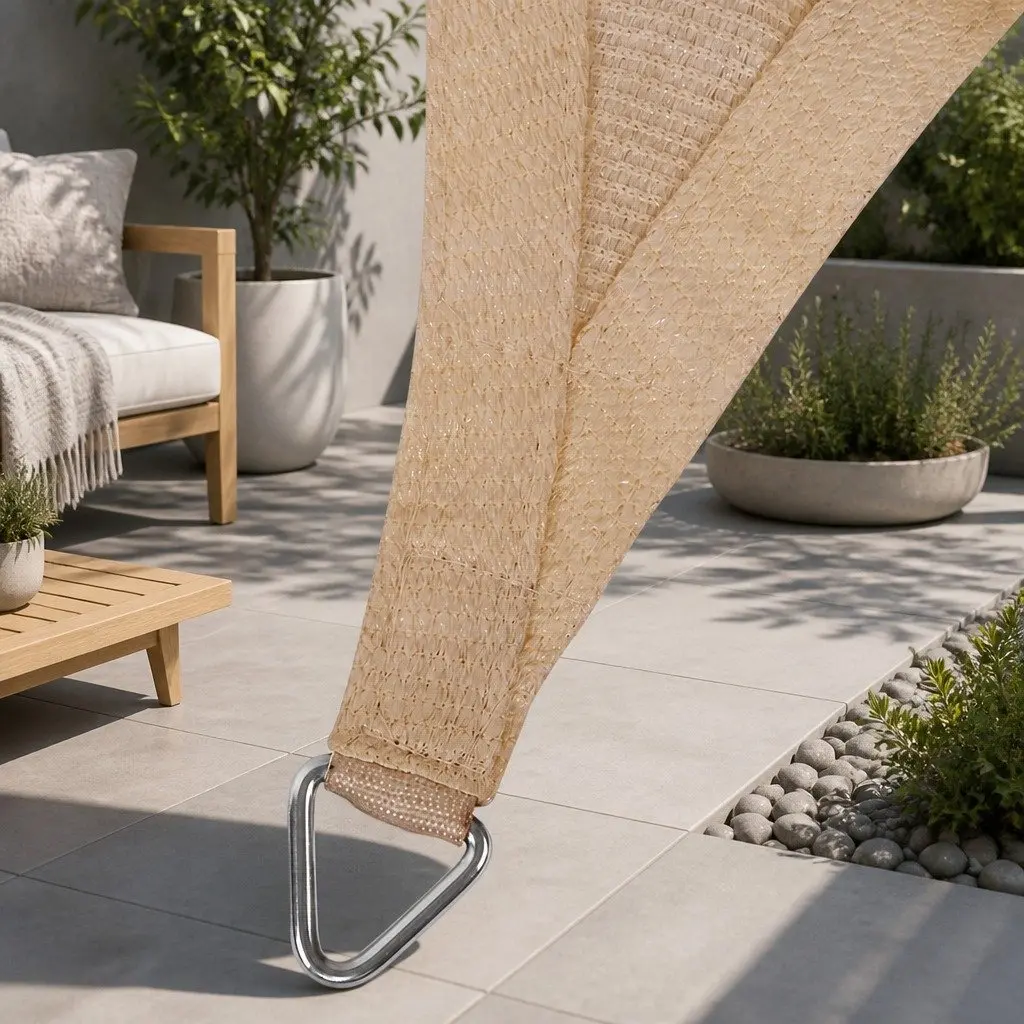 Rectangle Shade Sail 3x6m Sand UV Protection Outdoor Patio Pool Sunshade