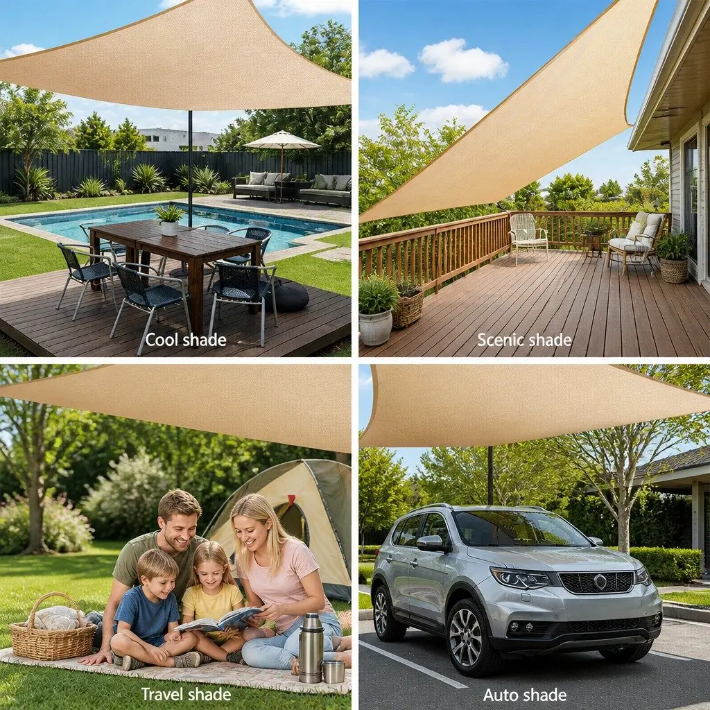 Rectangle Shade Sail 4x6m UV Protection Outdoor Patio Pool Garden Sunshade Cloth