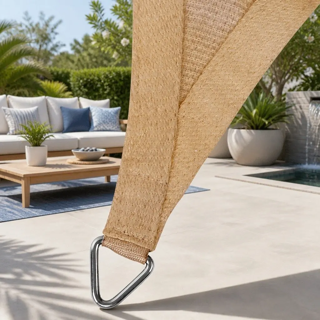 Shade Sail Outdoor Patio Pool Deck 5x5m Square UV Protection Sand