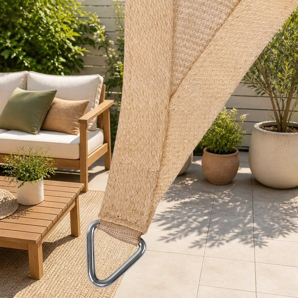 Shade Sail Outdoor 5x6m Rectangle Sand Breathable UV Protection
