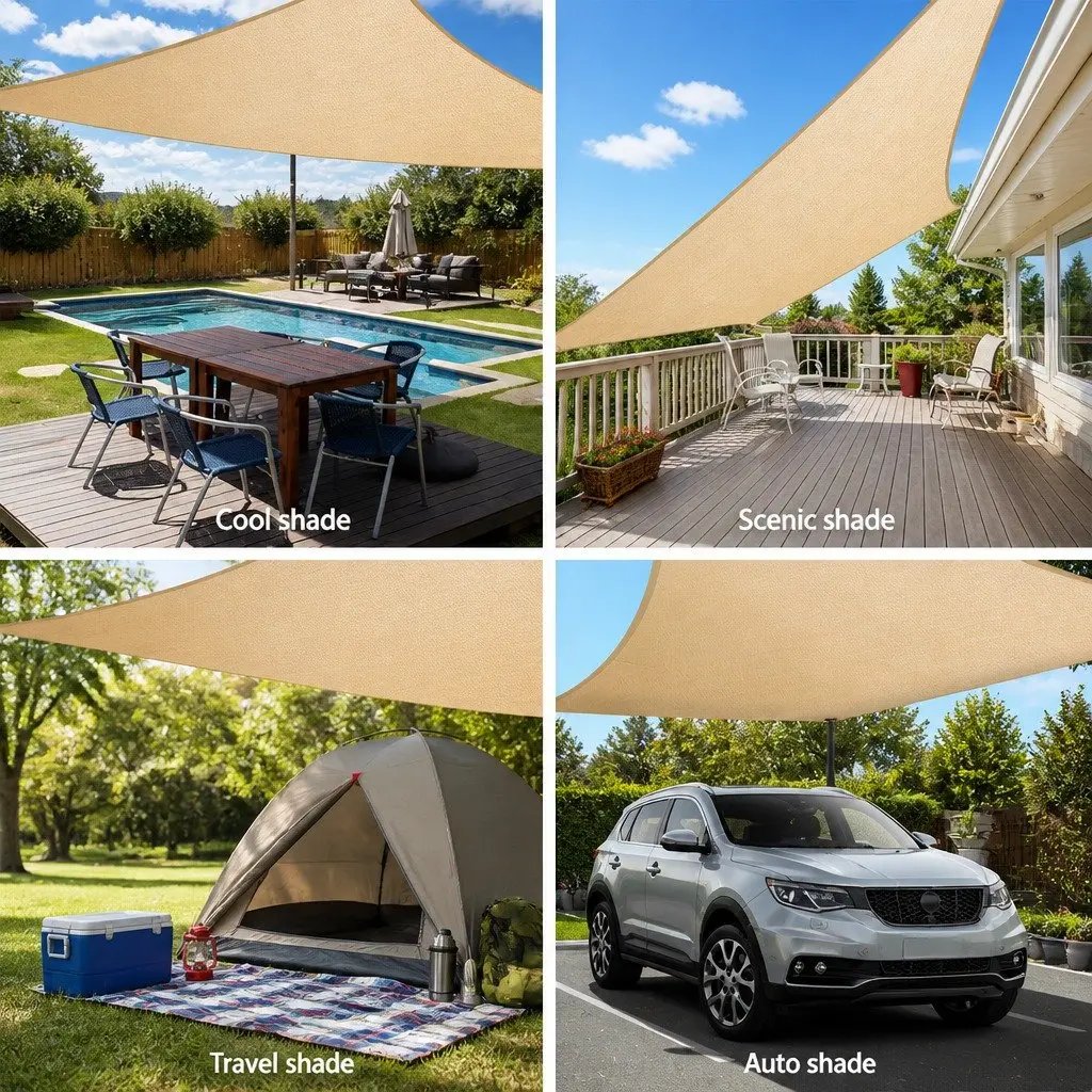 Rectangle Shade Sail 5x7m Commercial Grade UV Protection Outdoor Patio Pool
