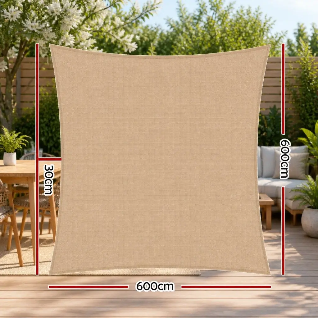 Shade Sail Outdoor 6x6m Rectangle UV Protection