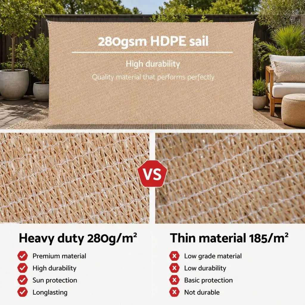 Shade Sail Outdoor 6x6m Rectangle UV Protection