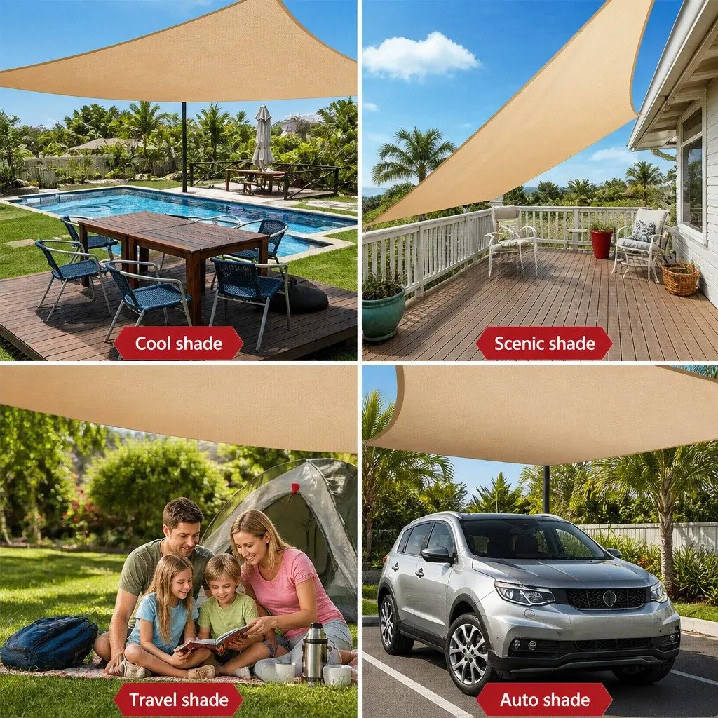 Rectangle Shade Sail Outdoor 2x4m Sand UV Protection