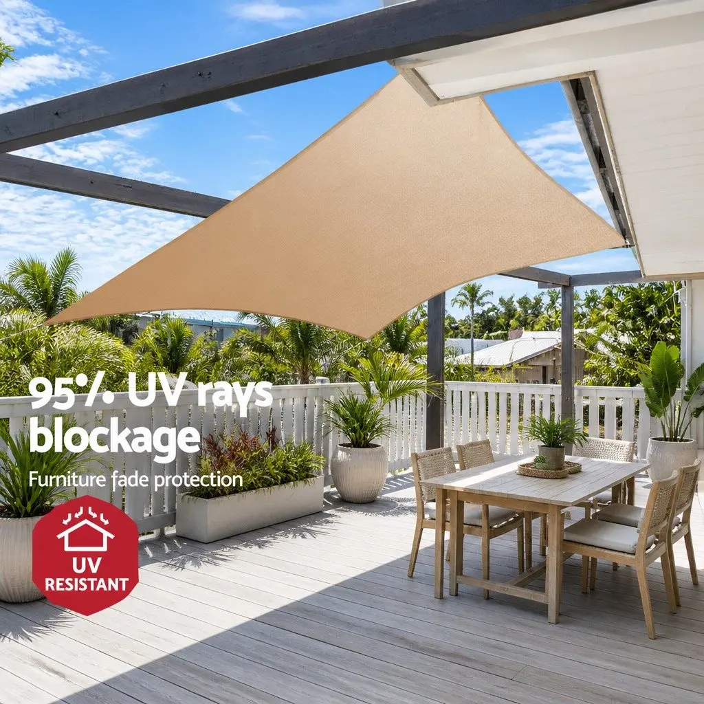 Rectangle Shade Sail Outdoor 2x4m Sand UV Protection