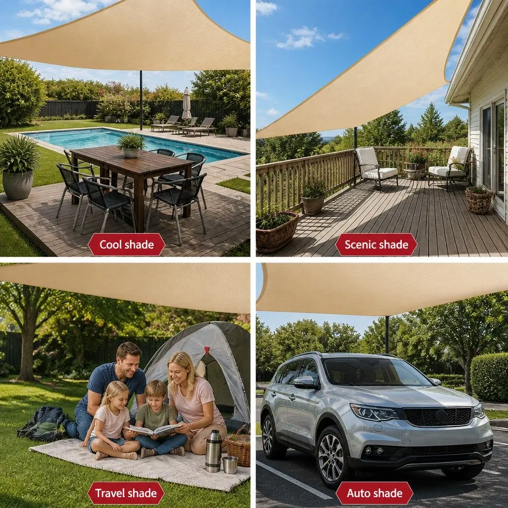 Shade Sail 3x4m Rectangle Waterproof UV Protection Outdoor Patio Pool Deck