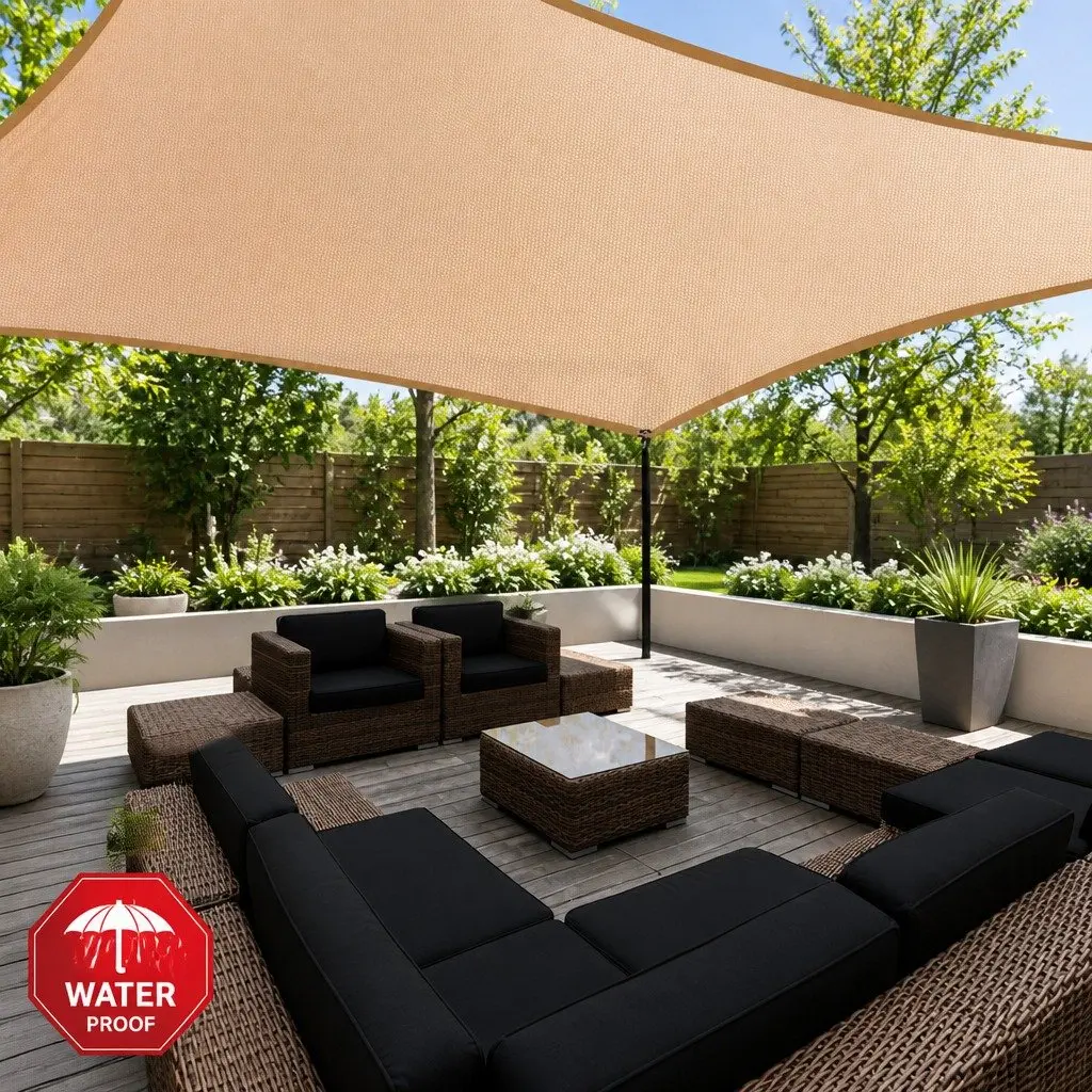 Shade Sail 3x4m Rectangle Waterproof UV Protection Outdoor Patio Pool Deck