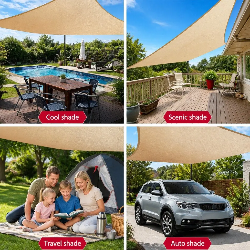 Rectangle Shade Sail 4x5m Waterproof UV Protection Outdoor Patio Pool Deck