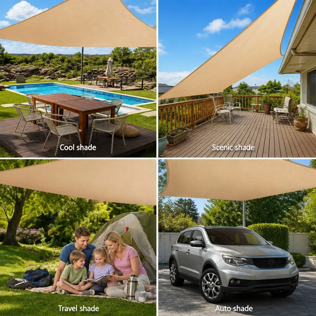 Rectangle Shade Sail 4x6m Waterproof Sun Shade Cloth Outdoor Patio Pool Coverage