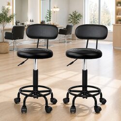 Adjustable Salon Stool with Backrest - Specifications Inside