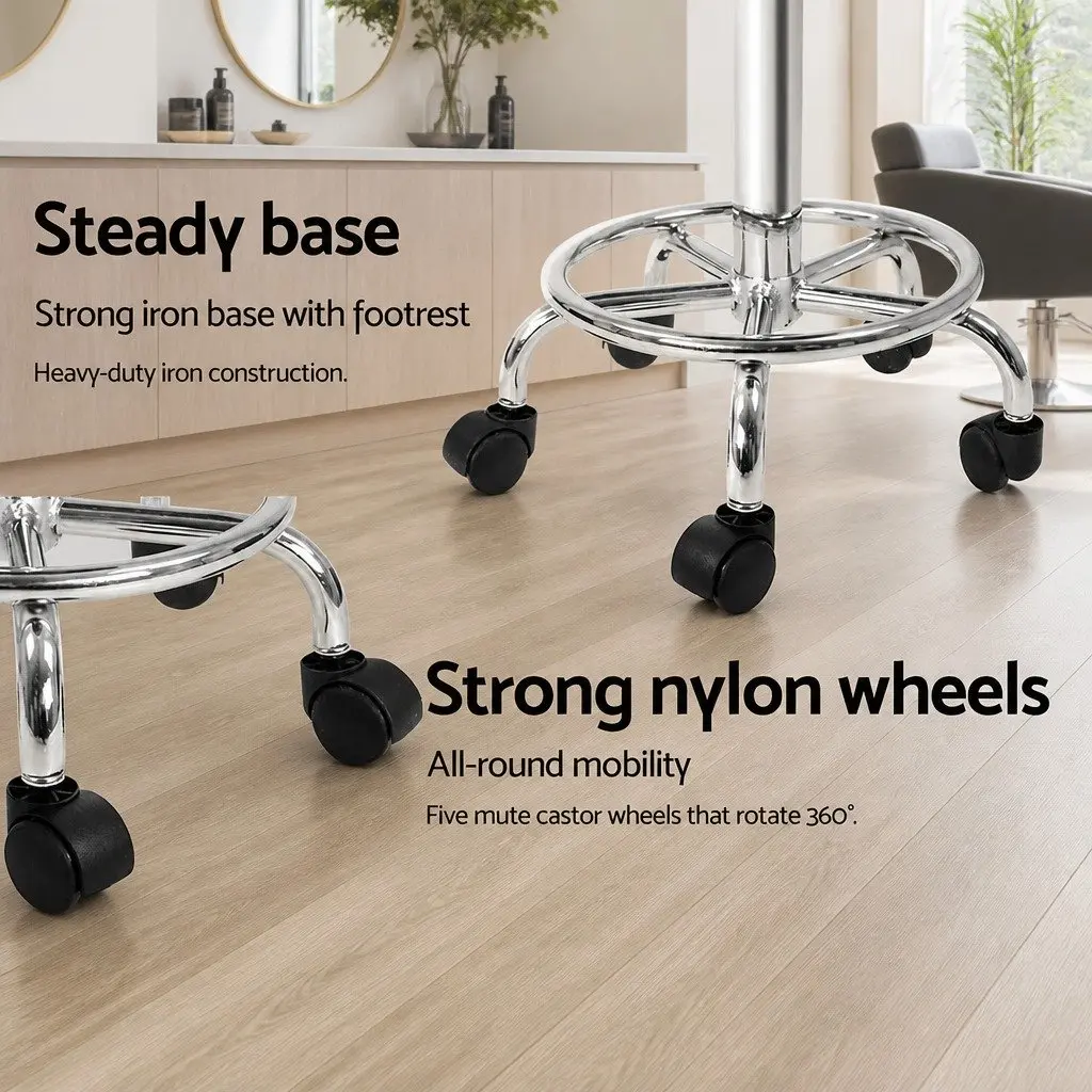 Round Adjustable Salon Stools Black