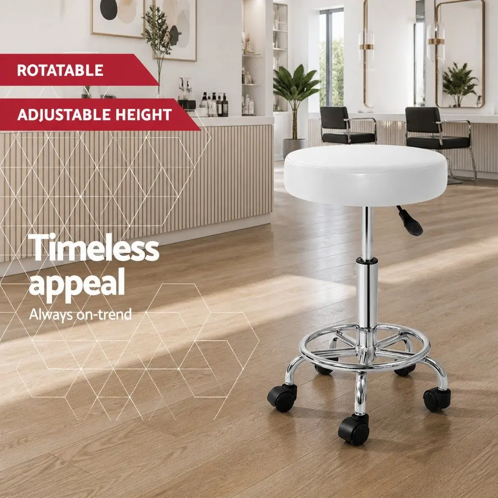 Salon Stool Round Swivel Chair Adjustable Height Rotatable Comfort Office Studio