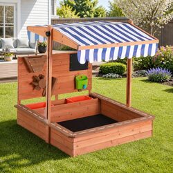 Kids Wooden Sandbox Dimensions: 110cm x 110cm x 112cm