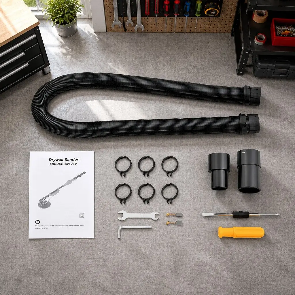 800W Drywall Sander Plaster Wall Board Dust Extendable Arm 6 Speed Control