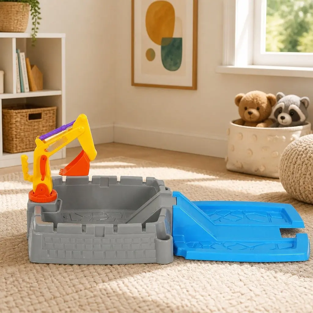Kids 2-in-1 Sandpit Water Table Excavator Digger Extendable Sensory Play Toy Set