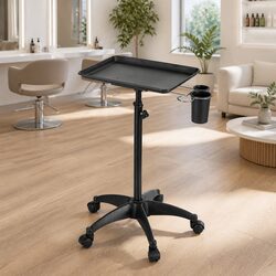 Salon Trolley Cart: 59cm W x 59cm D x 72.5–108.5cm H