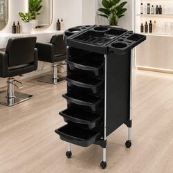 Salon Trolley Cart Specifications: 6-Tier Rolling Storage