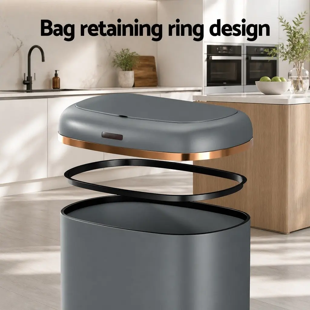 38L Motion Sensor Trash Bin with Soft-Close Lid