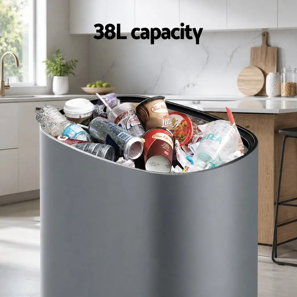 38L Motion Sensor Trash Bin with Soft-Close Lid