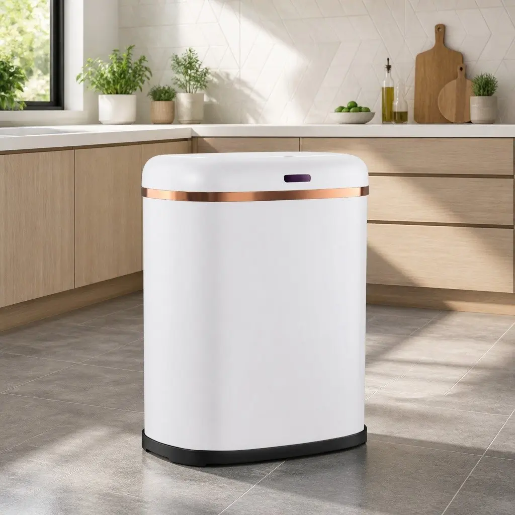 Motion Sensor Automatic Bin 38L Hands-Free Kitchen Rubbish Trash Can White