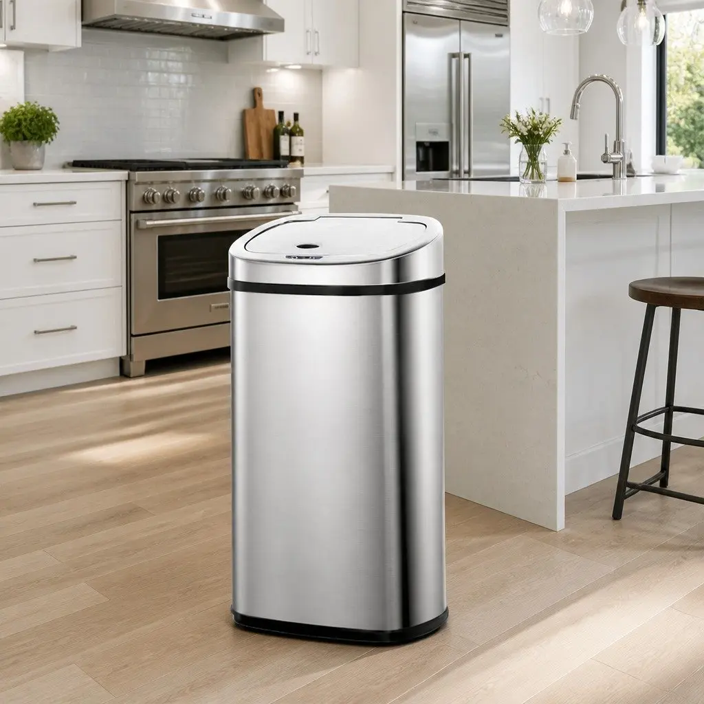 50L Motion Sensor Rubbish Bin in Silver