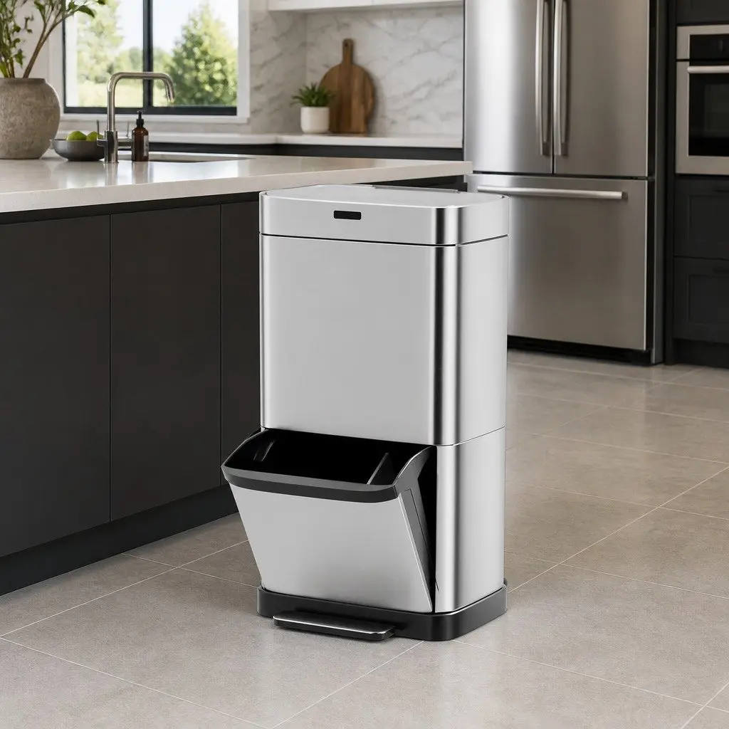 Automatic Motion Sensor Recycling Bin for Kitchen 70L Silver