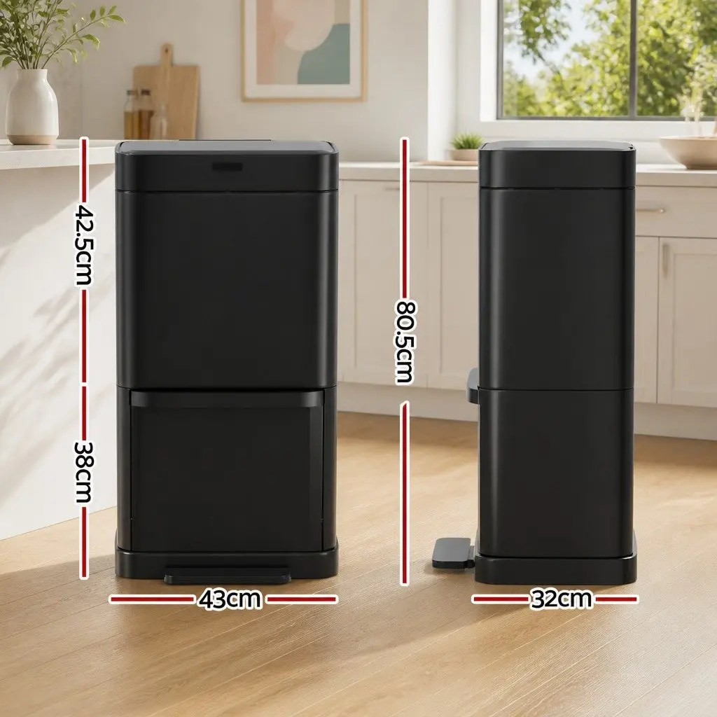Automatic Motion Sensor Recycling Bin Kitchen 70L