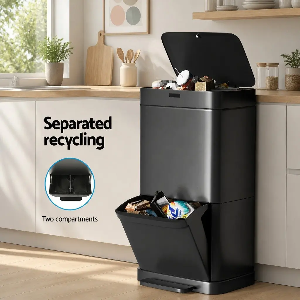 Automatic Motion Sensor Recycling Bin Kitchen 70L
